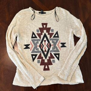 Forever-21 Women's Grey and Cream Sweatshirt